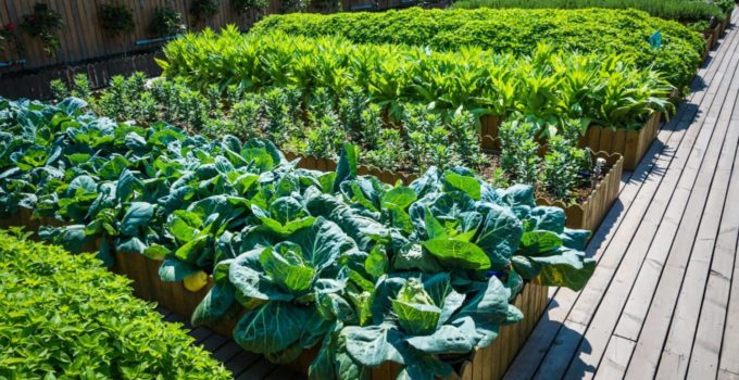 un potager divisé en carrés pour faciliter la rotation des cultures