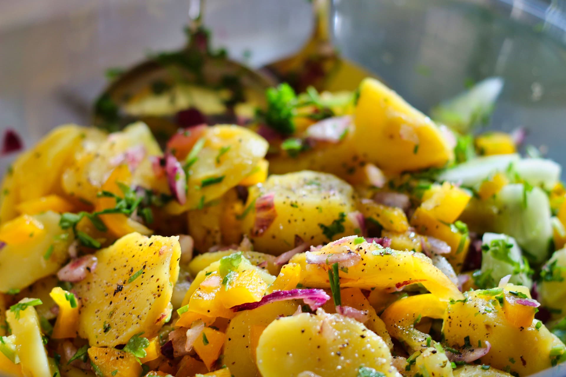 gros plan sur une salade de pommes de terre